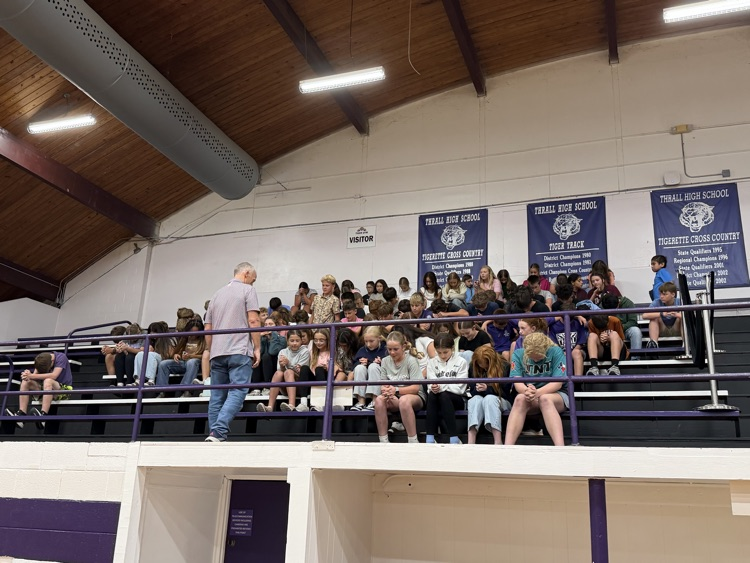 What an amazing turnout at FCA today - with 89 students from the 7th & 8th grade!  Students were leaning in and focusing along with their classmate Hudson Vanecek leading the opening prayer!