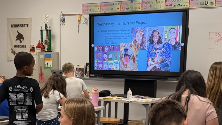 Creativity is in full swing in 6th Grade Art! Students are using color, shape, texture to bring their art to life as they create torn paper self-portraits! We love seeing the creativity and individuality shine through every piece!