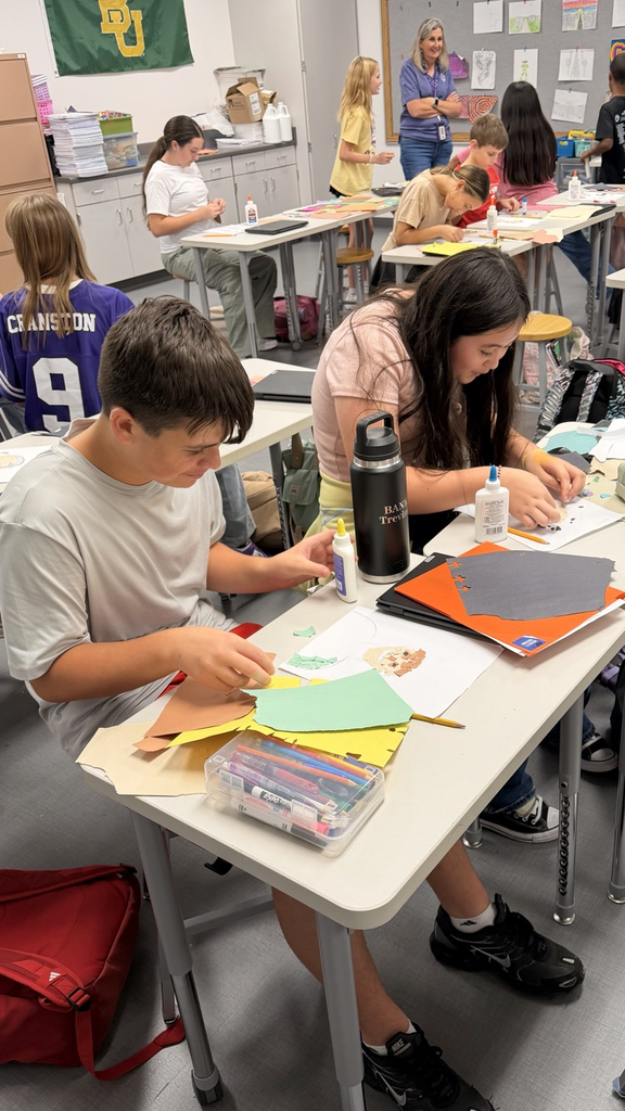 Creativity is in full swing in 6th Grade Art! Students are using color, shape, texture to bring their art to life as they create torn paper self-portraits! We love seeing the creativity and individuality shine through every piece!