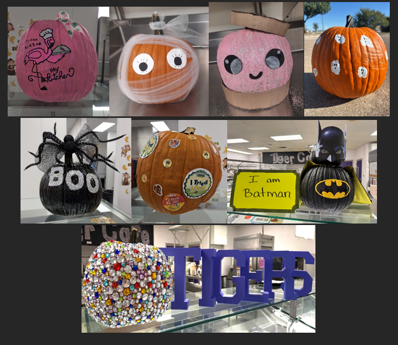 Cafeteria Staff Decorated Pumpkins