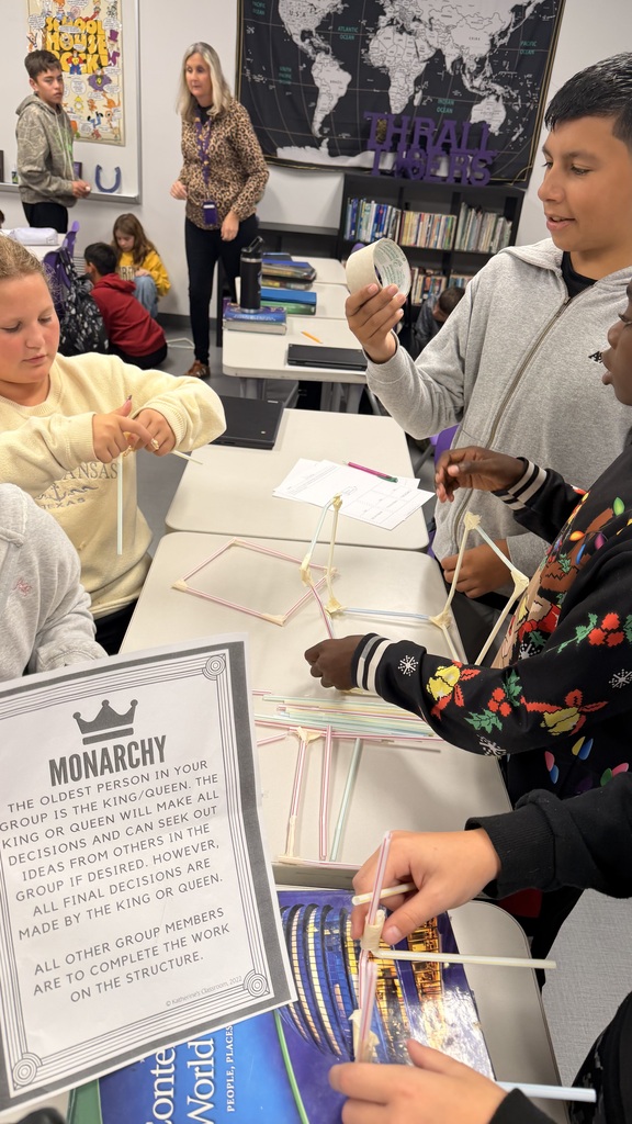 Our 6th grade Social Studies students put their knowledge of different types of government to the test by building structures using only straws and tape! Each group was assigned a different system of government, and the rules of their government determined how they could work together. It was a fun way for students to experience firsthand how different systems of government can affect decision-making, leadership, cooperation, and power.