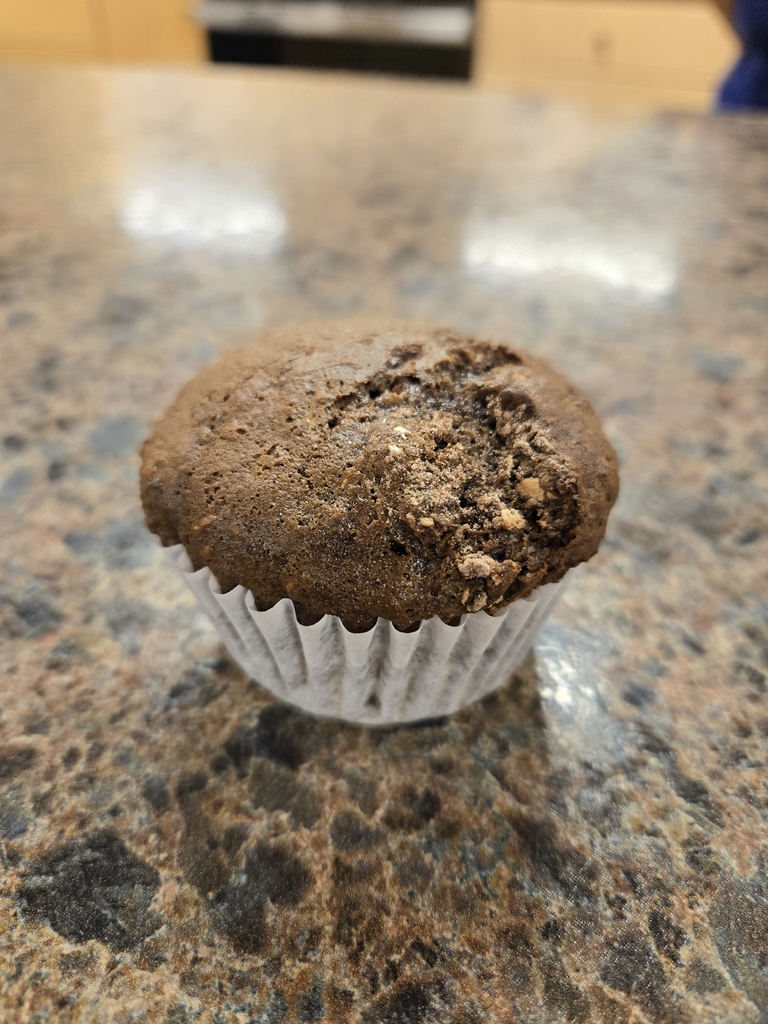 zucchini muffin made by middle school students who helped build, plant, weed and water our school garden. yum