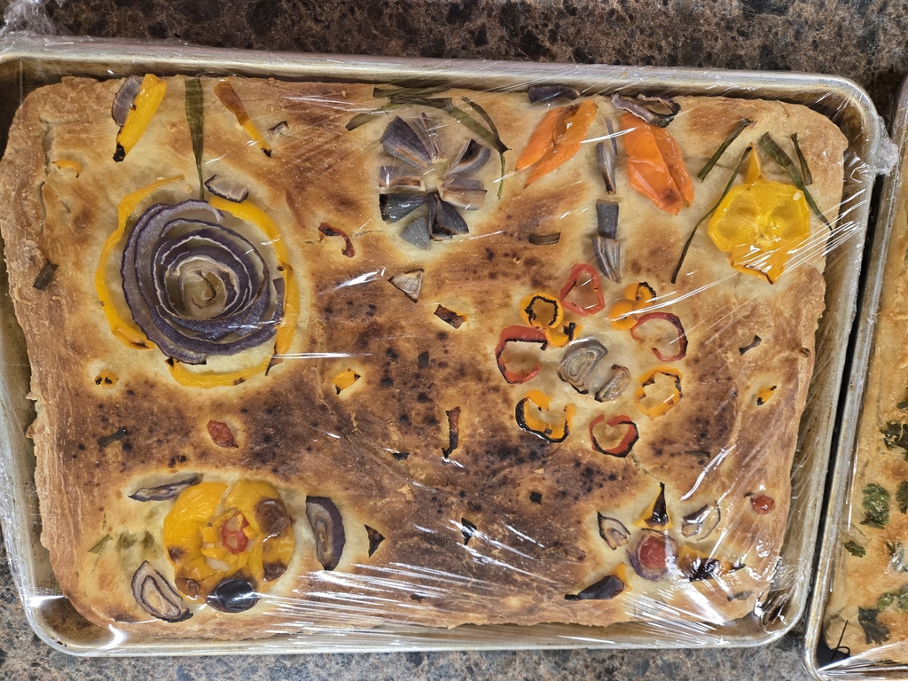 homemade cold fermented focaccia bread