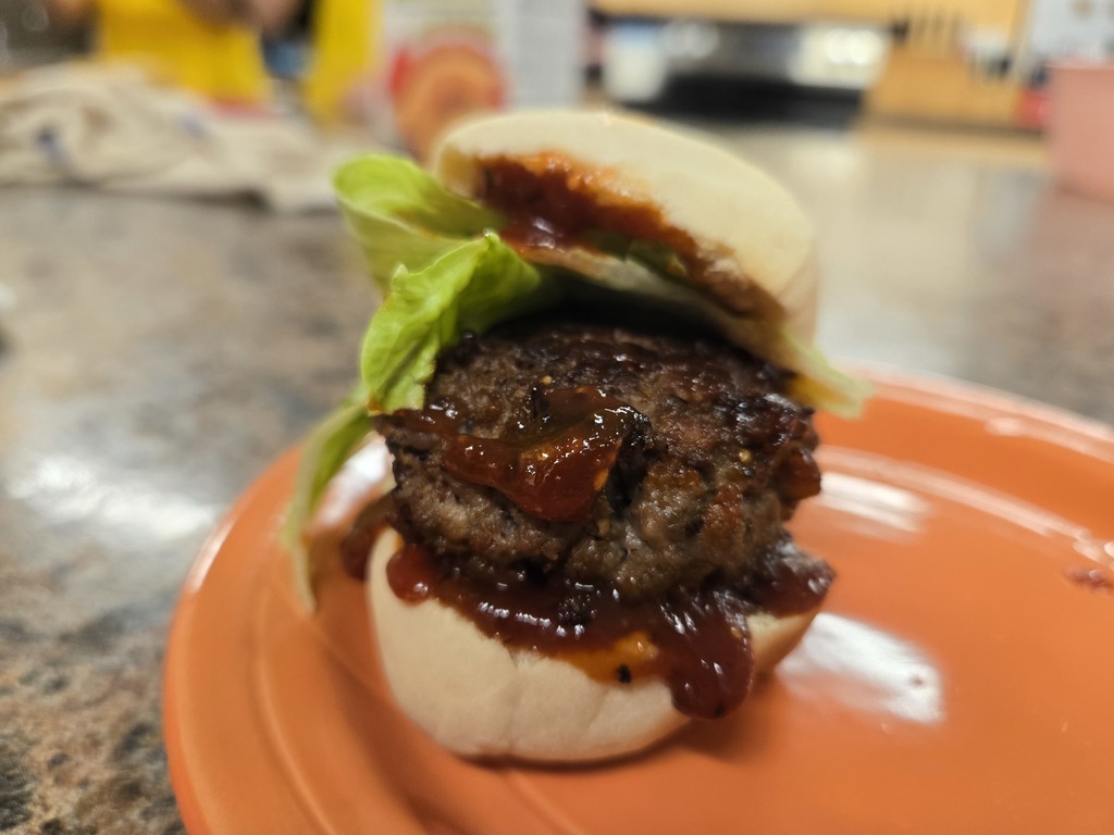 burger sliders with homemade Hawaiian roll