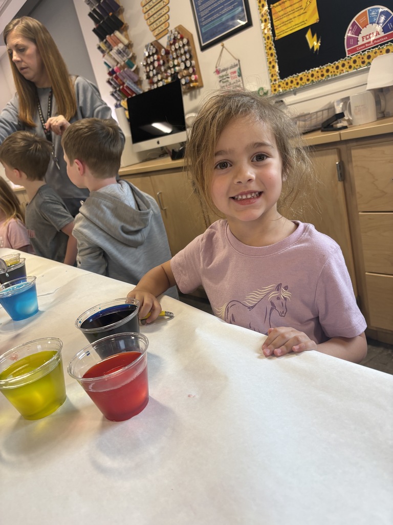 What a fun time we had in Child Development today dying eggs with the PreK students