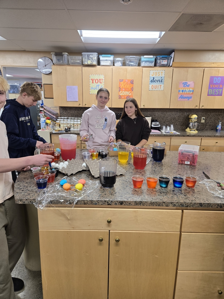 Chuld development t dyed the leftover Easter eggs today 😋