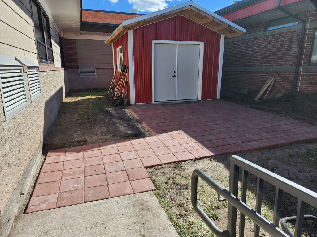 the kids suggested connecting the patio to the walkway. they are so smart and made it happen.