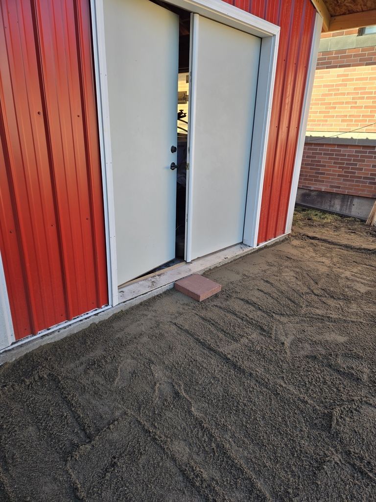 from one to done. Kids worked hard to get the brick in place today! one step closer.