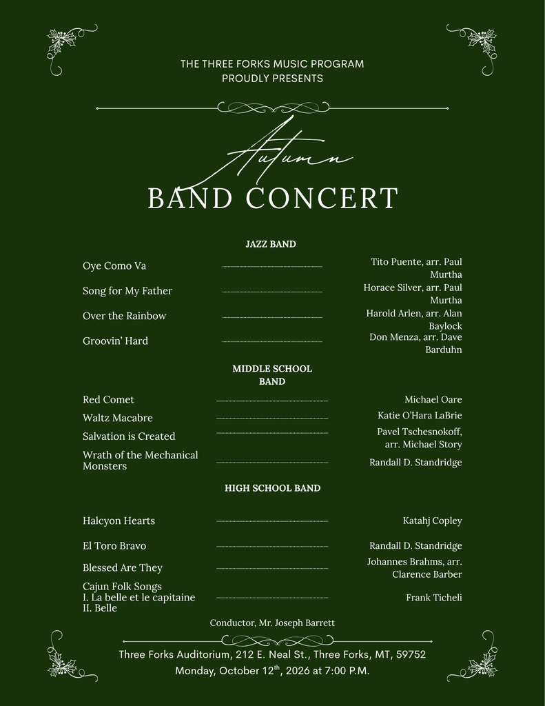 Band Concert Program