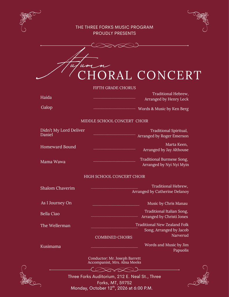 Choir Concert Program