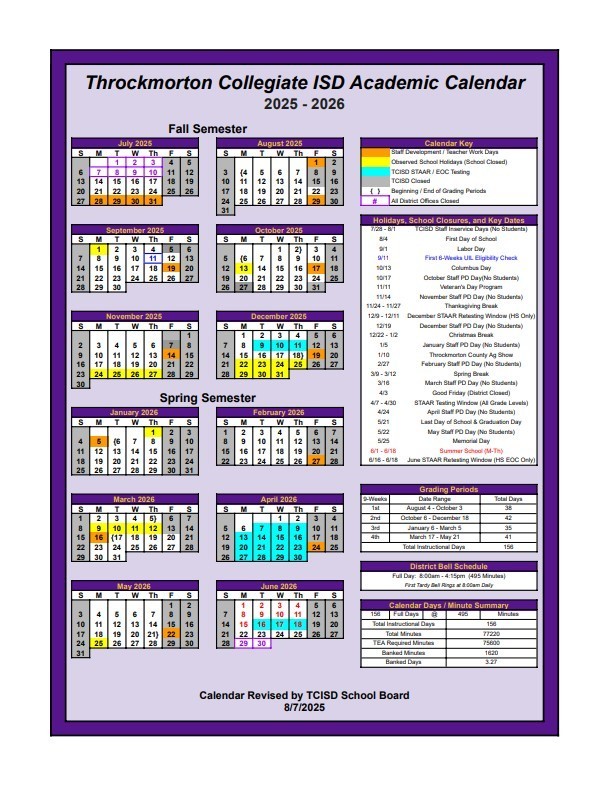 Revised Academic Calendar