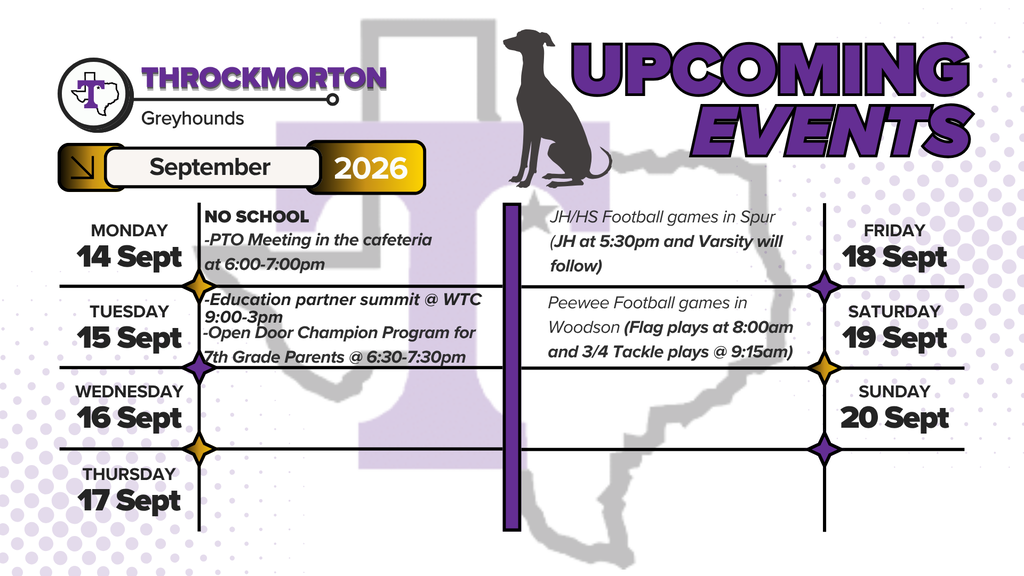 Weekly Schedule 9/14-9/20