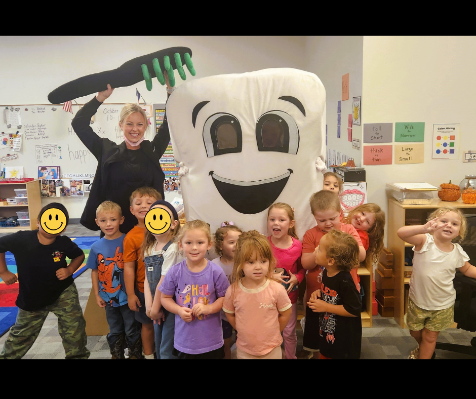 Dr. Hammond visited students to discuss dental hygiene and teeth