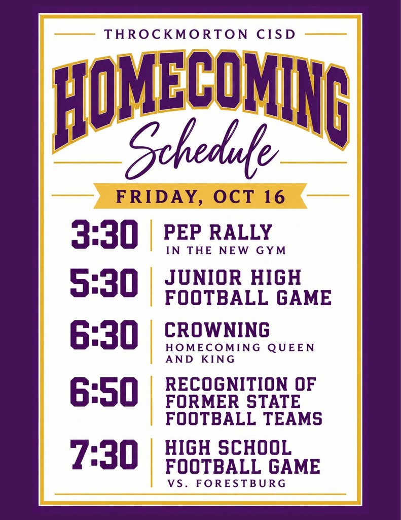 Homecoming Schedule