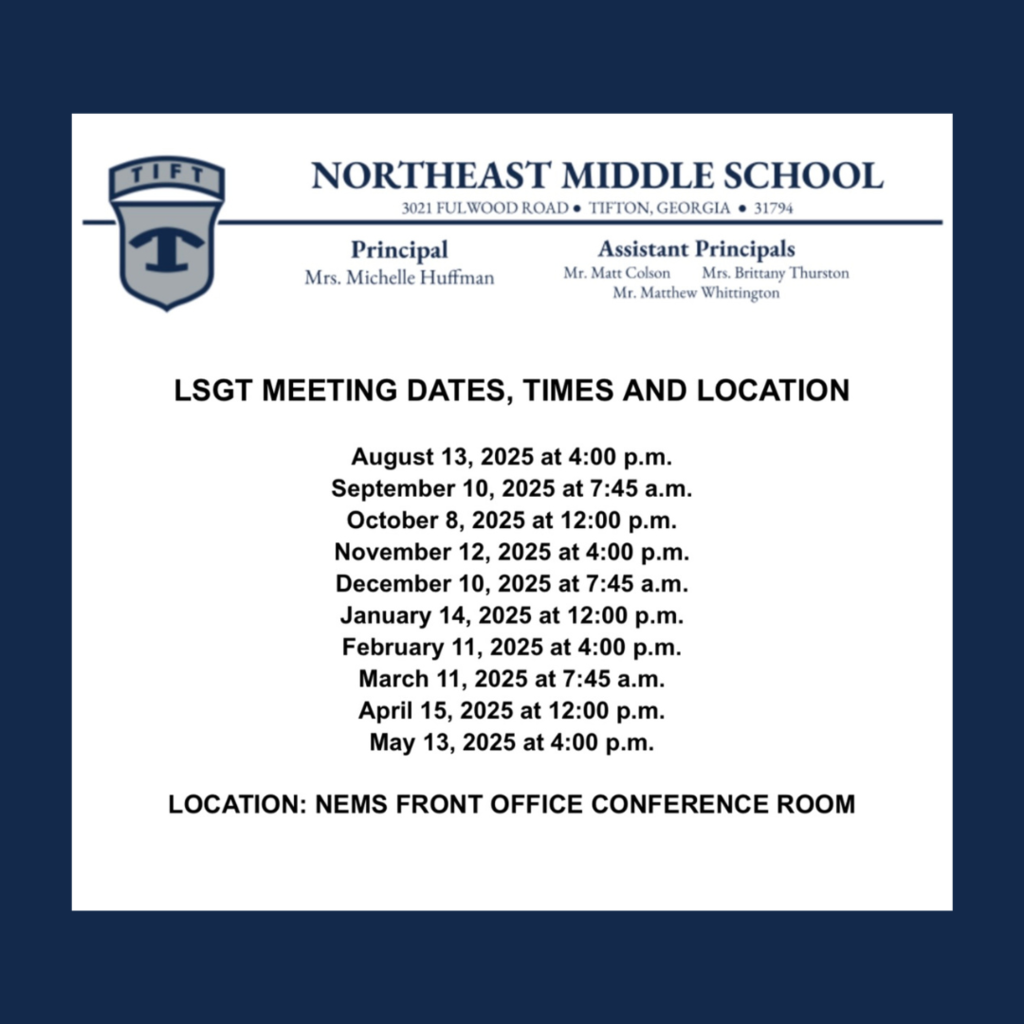 NEMS LSGT MEETING DATES