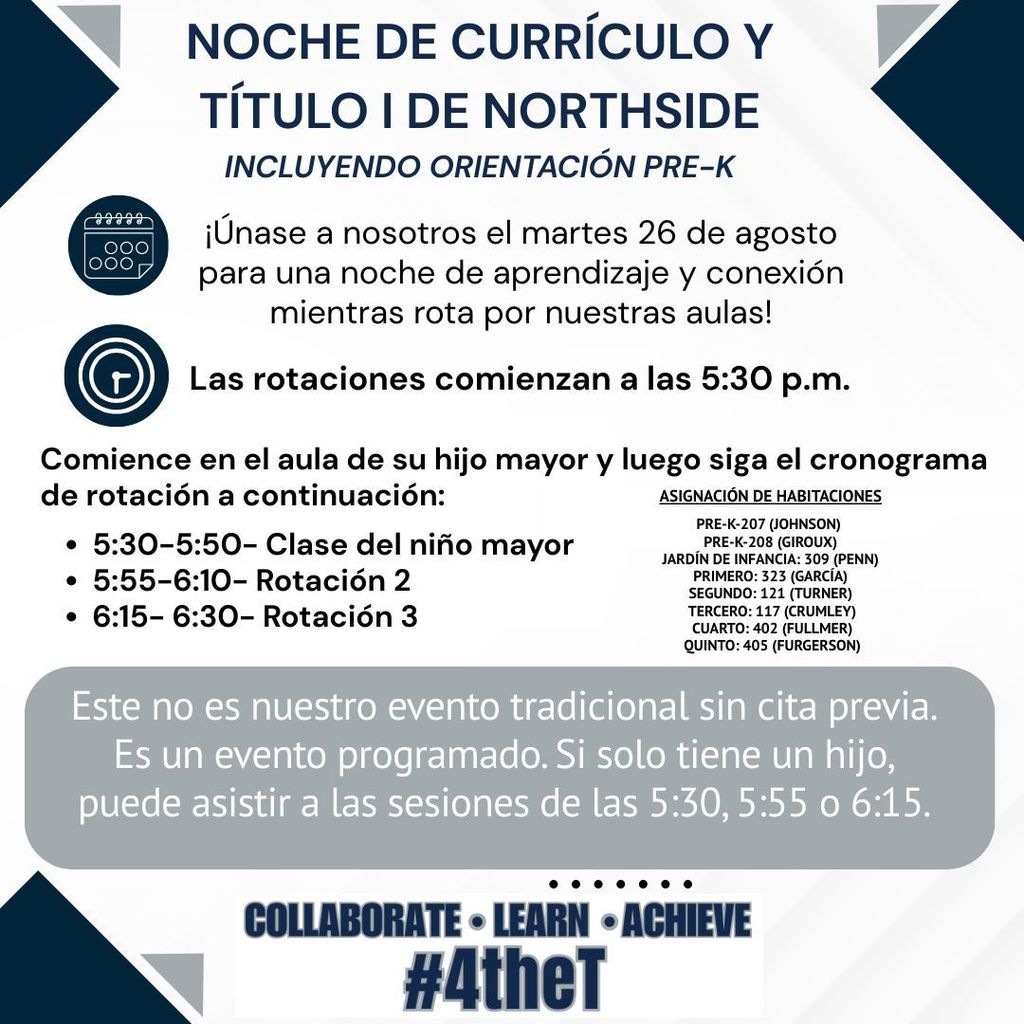 Curriculum and Title I night Spanish