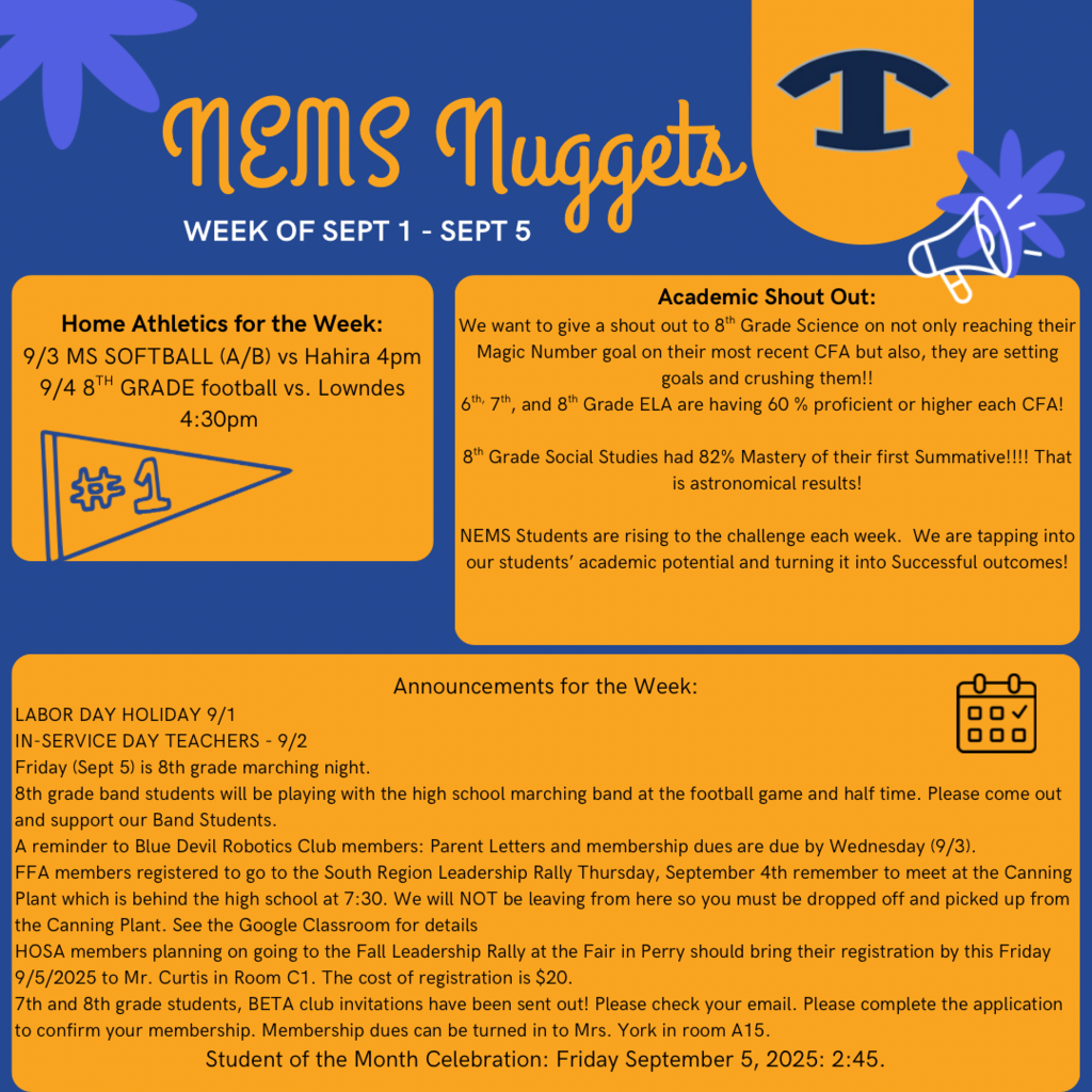 NEMS NUGGETS WEEK OF SEPTEMBER 1