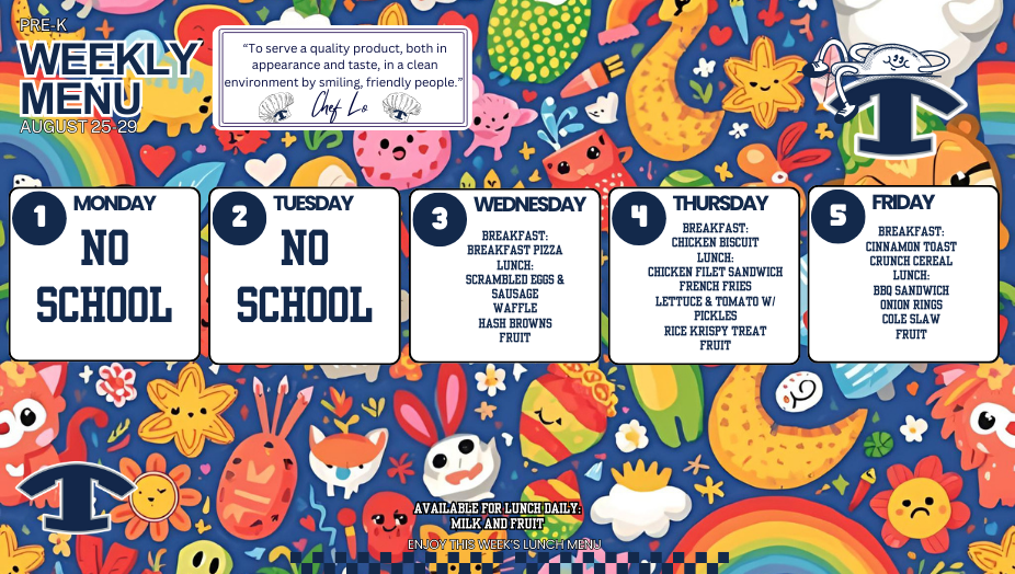 PreK Menu