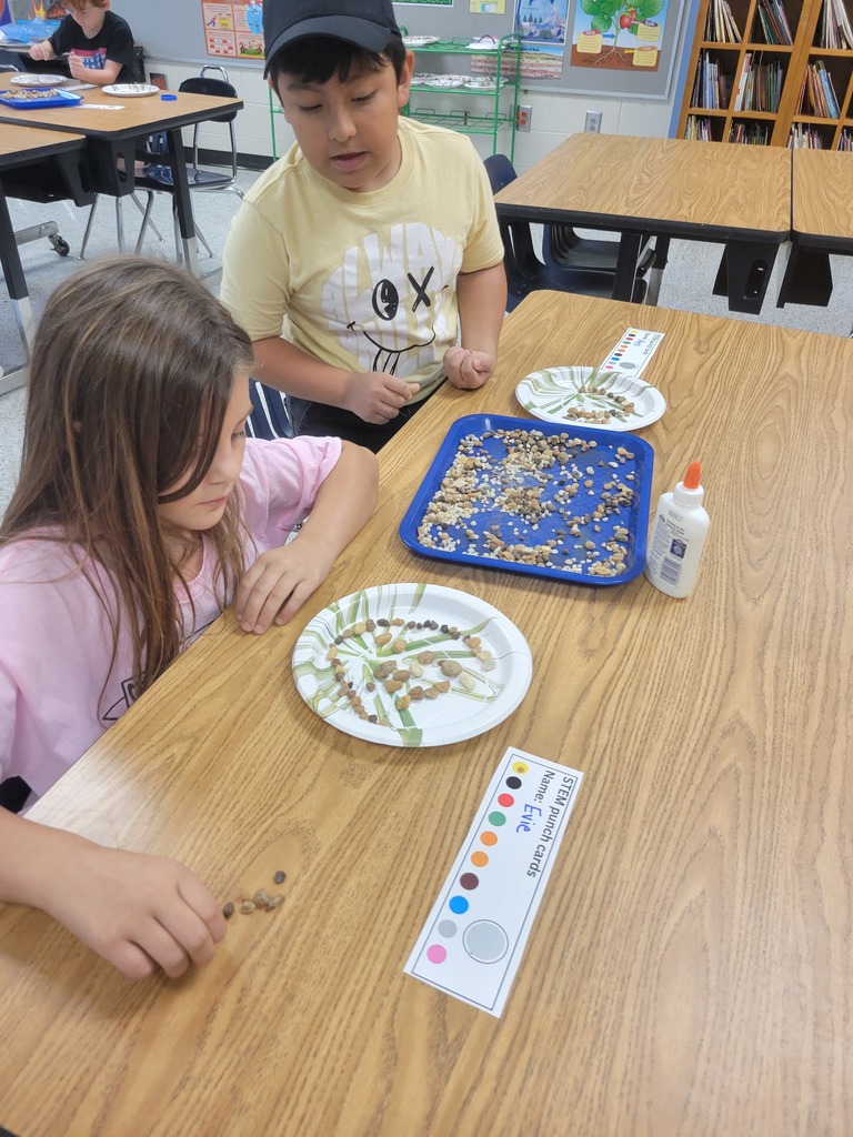 Students making rock shields.