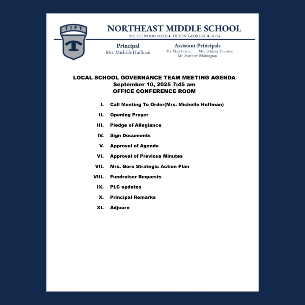 NEMS LSGT MEETING SEPTEMBER 10 7:45AM