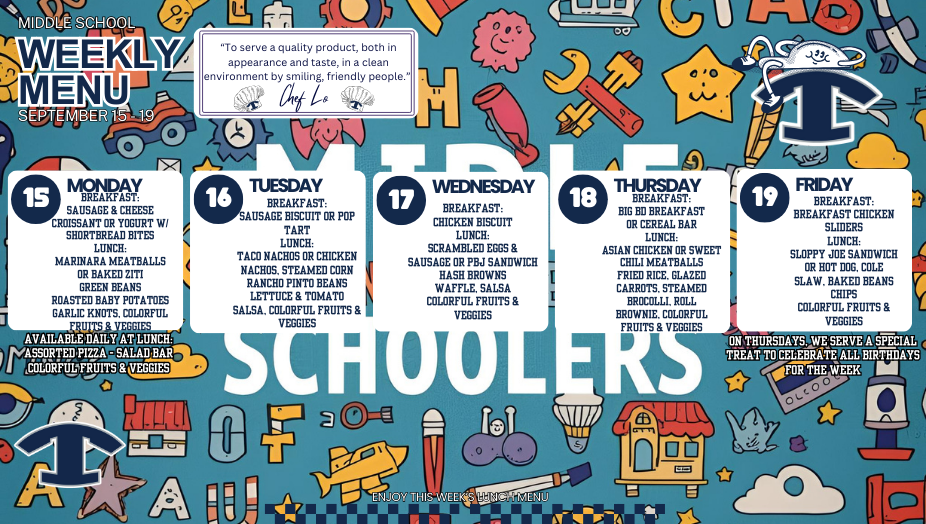 September 15-19 Menus