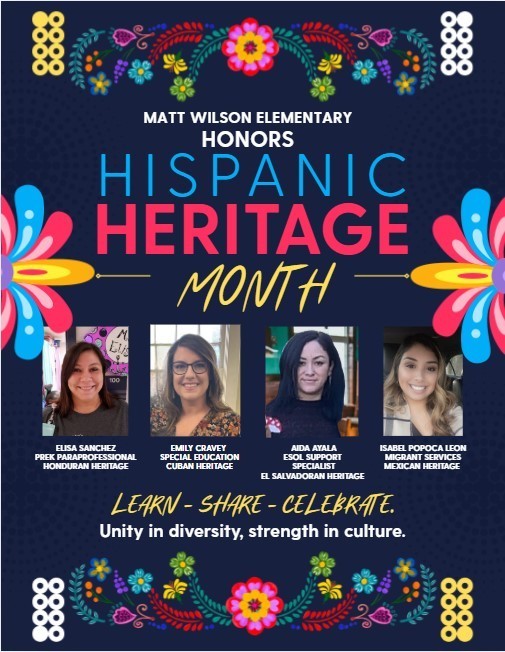 4 Photos of Teachers and Staff with Hispanic Heritage