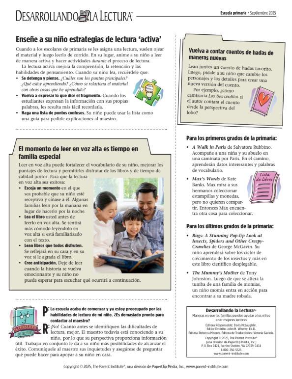 September Parent Resource Newsletters