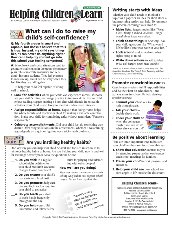 September Parent Resource Newsletters