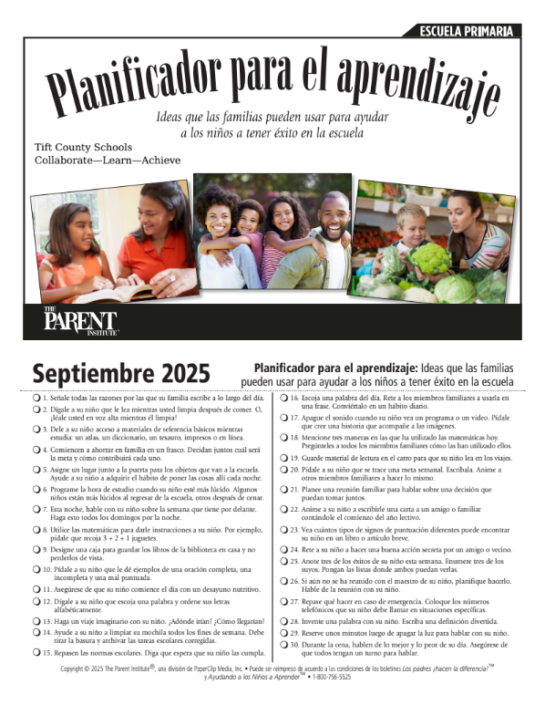 September Parent Resource Newsletters