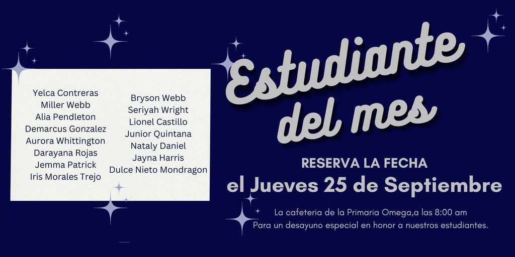 September Student of the Month Flyer (Spanish)