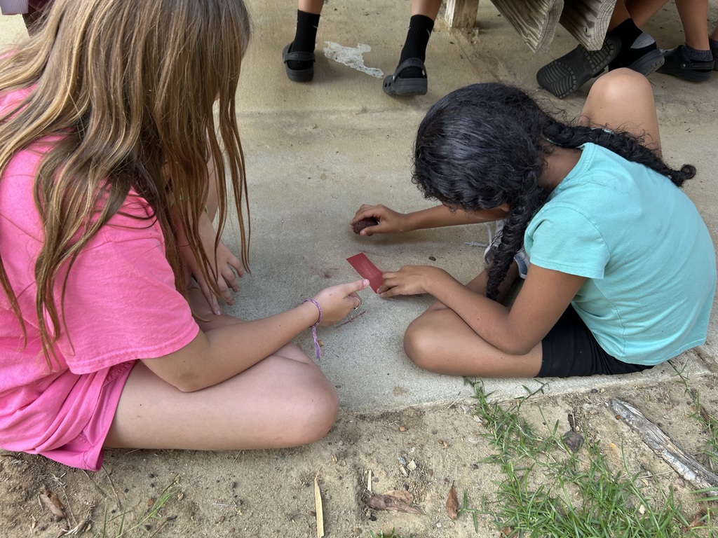 5th graders compleing a science lab.
