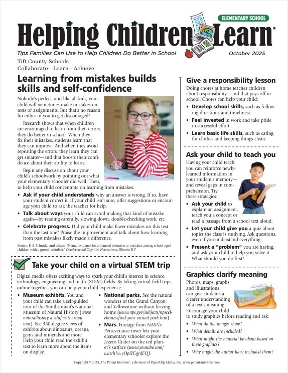 Helping Children Learn October Newsletter p. 1