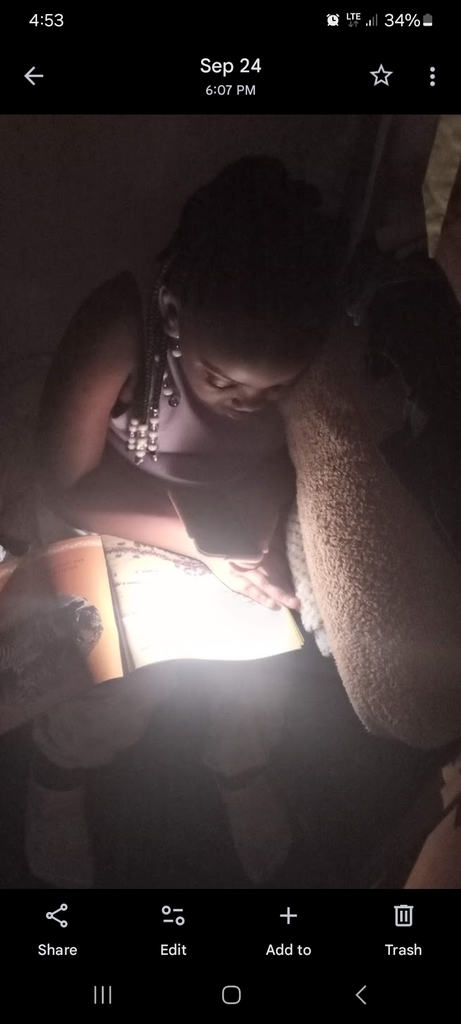Student reading.