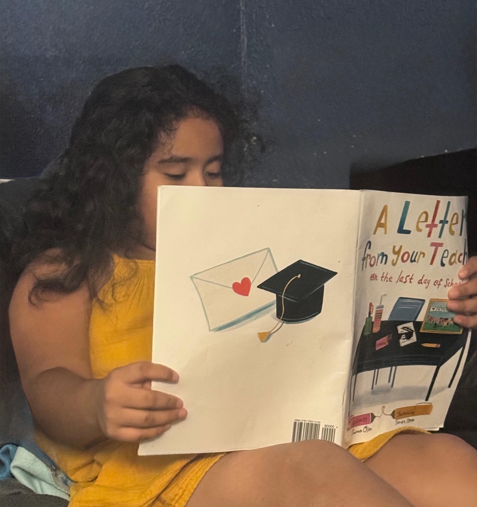 Student reading.