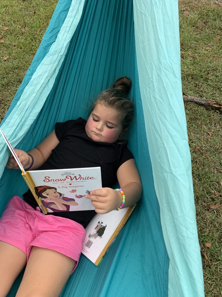 Lilah Justice outside in her hammock