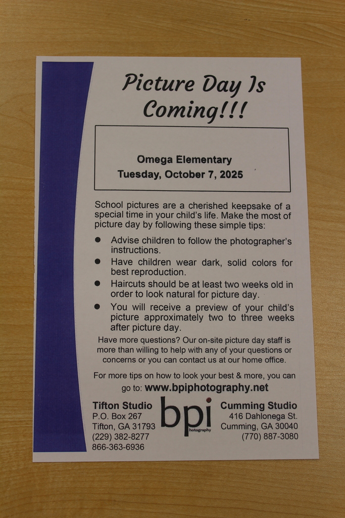 BPI picture day flyer
