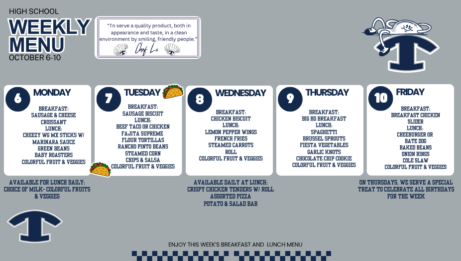 WEEKLY MENU