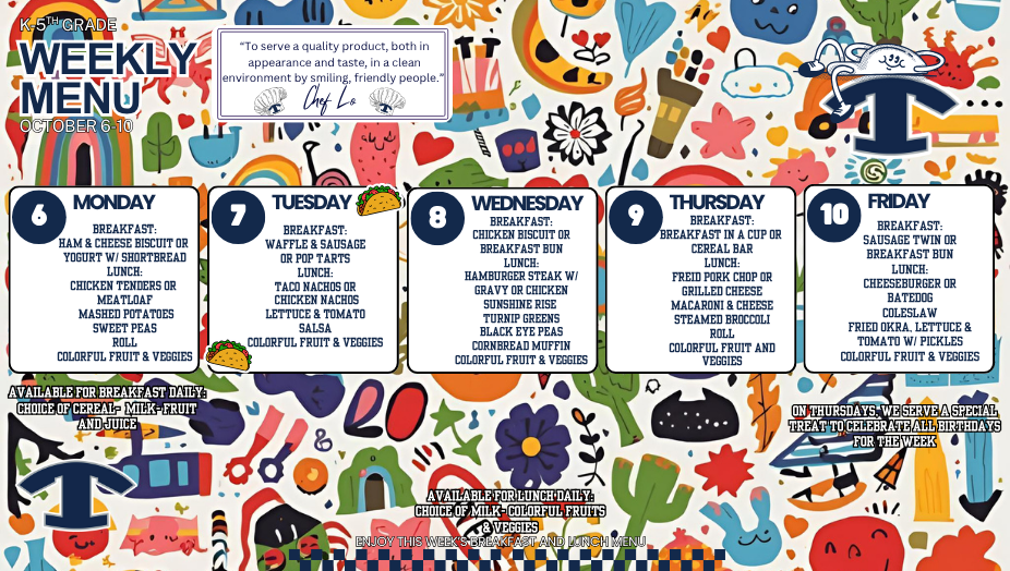 WEEKLY MENU