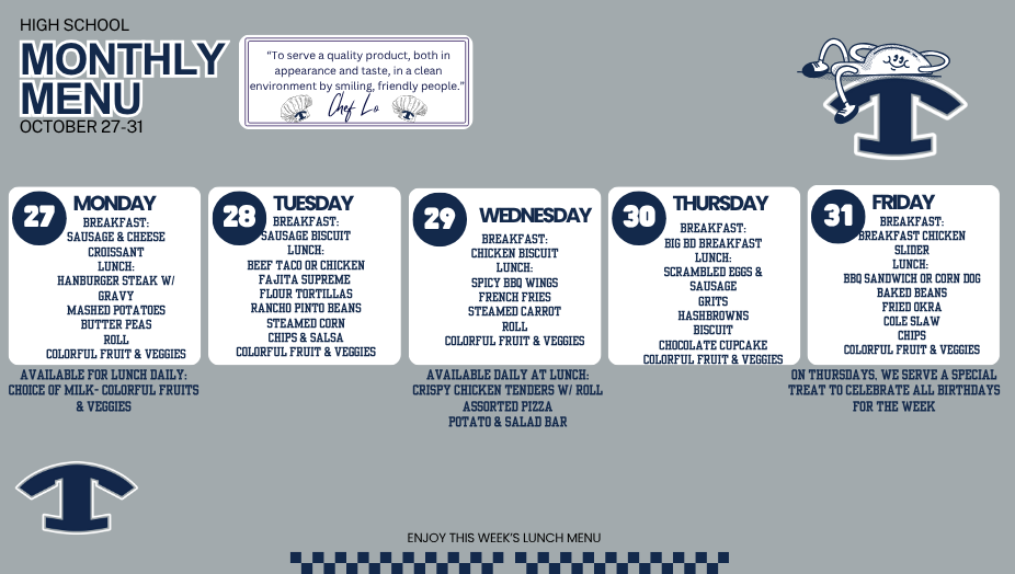 BREAKFAST AND LUNCH MENUS