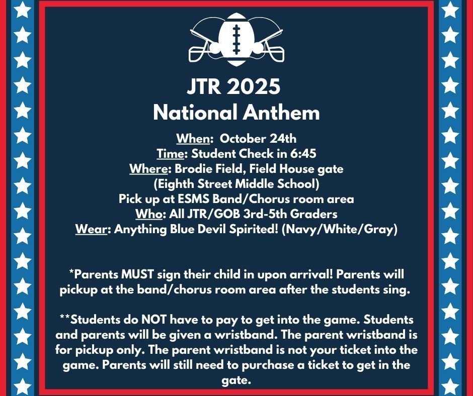 JTR Students Sing the National Anthem