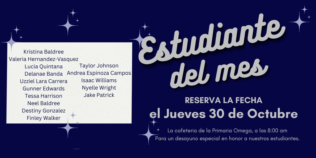October student of the month flyer (Spanish)
