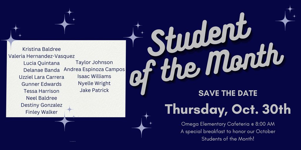 October student of the month flyer