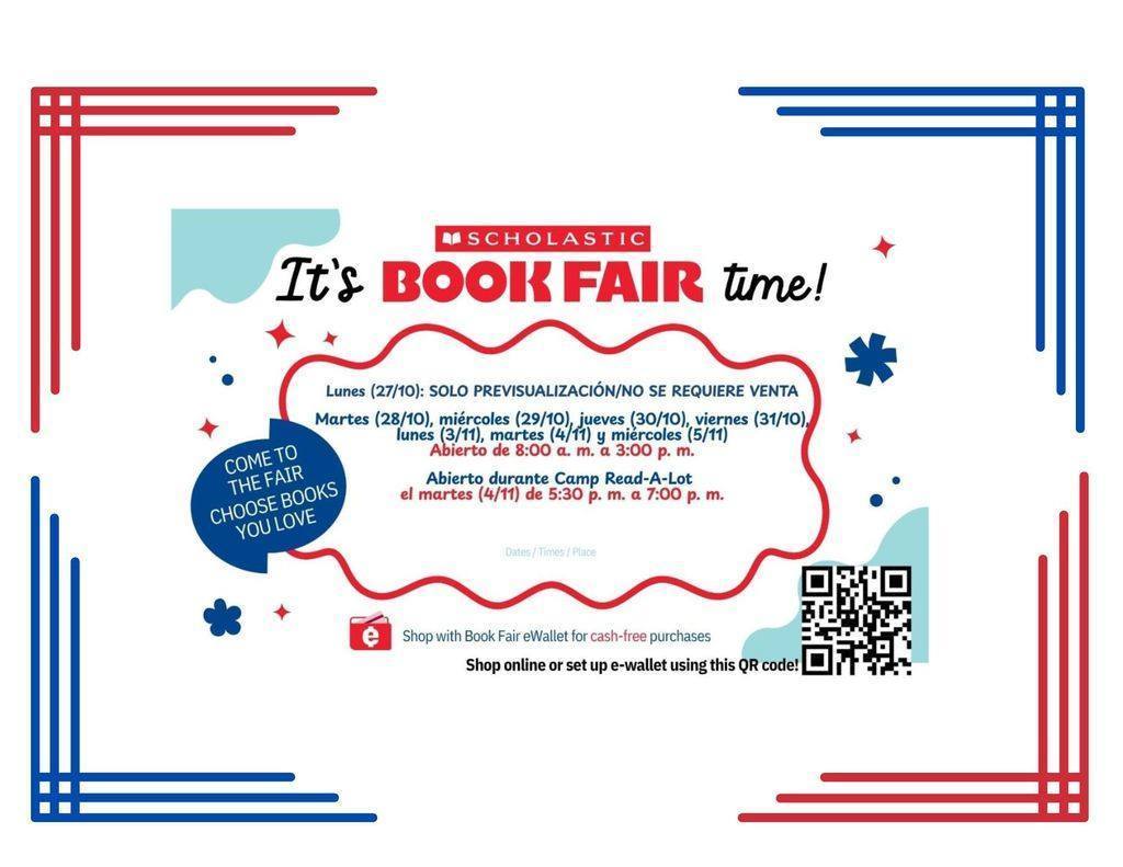 Scholastic Book Fair Schedule Spanish