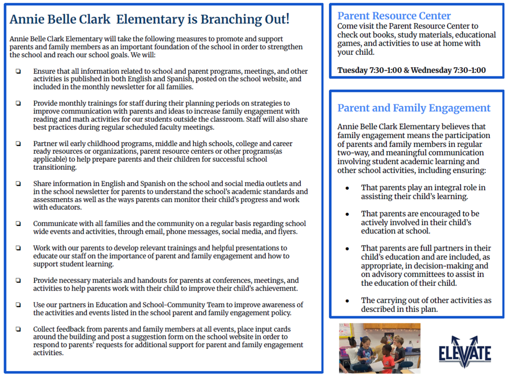 Parent and Family Engagement Plan