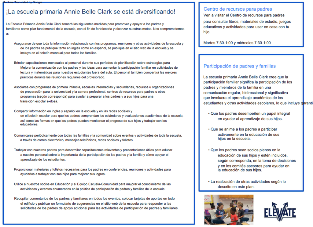 Parent and Family Engagement Plan