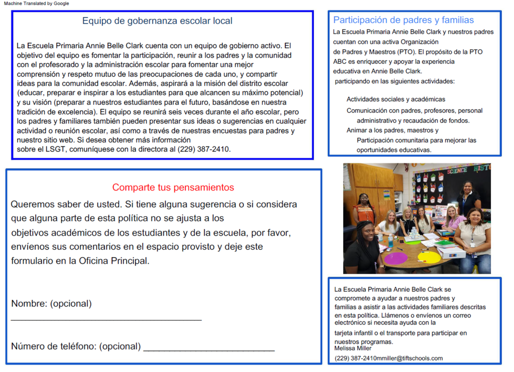 Parent and Family Engagement Plan