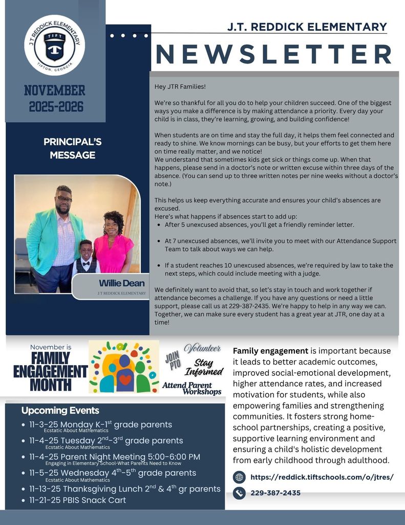 JTR November Parent Newsletter p. 1 