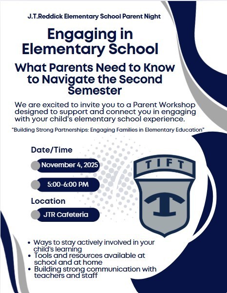 JTR Parent Night #2 Meeting flyer in English
