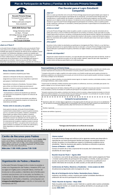 Parent and Family Engagement Plan - Spanish