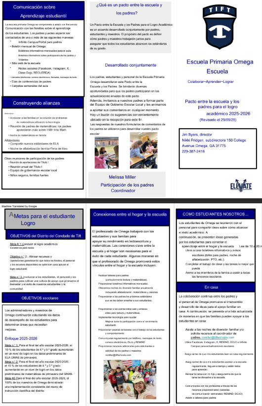 School Parent Compact - Spanish